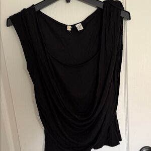 Moth Black Draped Sleeveless Tank Top